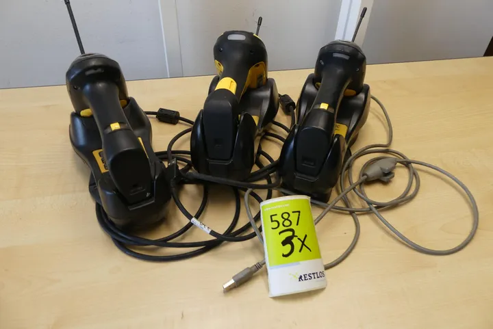 3x Datalogic PowerScan Barcode-Scanner mit Ladestation